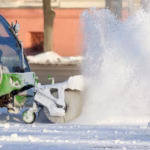 special machine for snow removal cleans the road